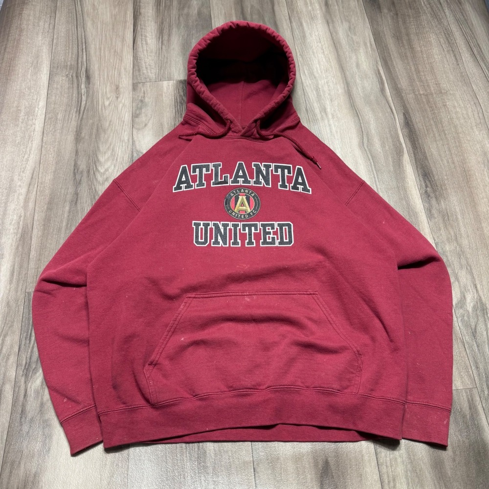Atlanta United FC MLS Hoodie Maroon Graphic Sweatshirt XL 1123